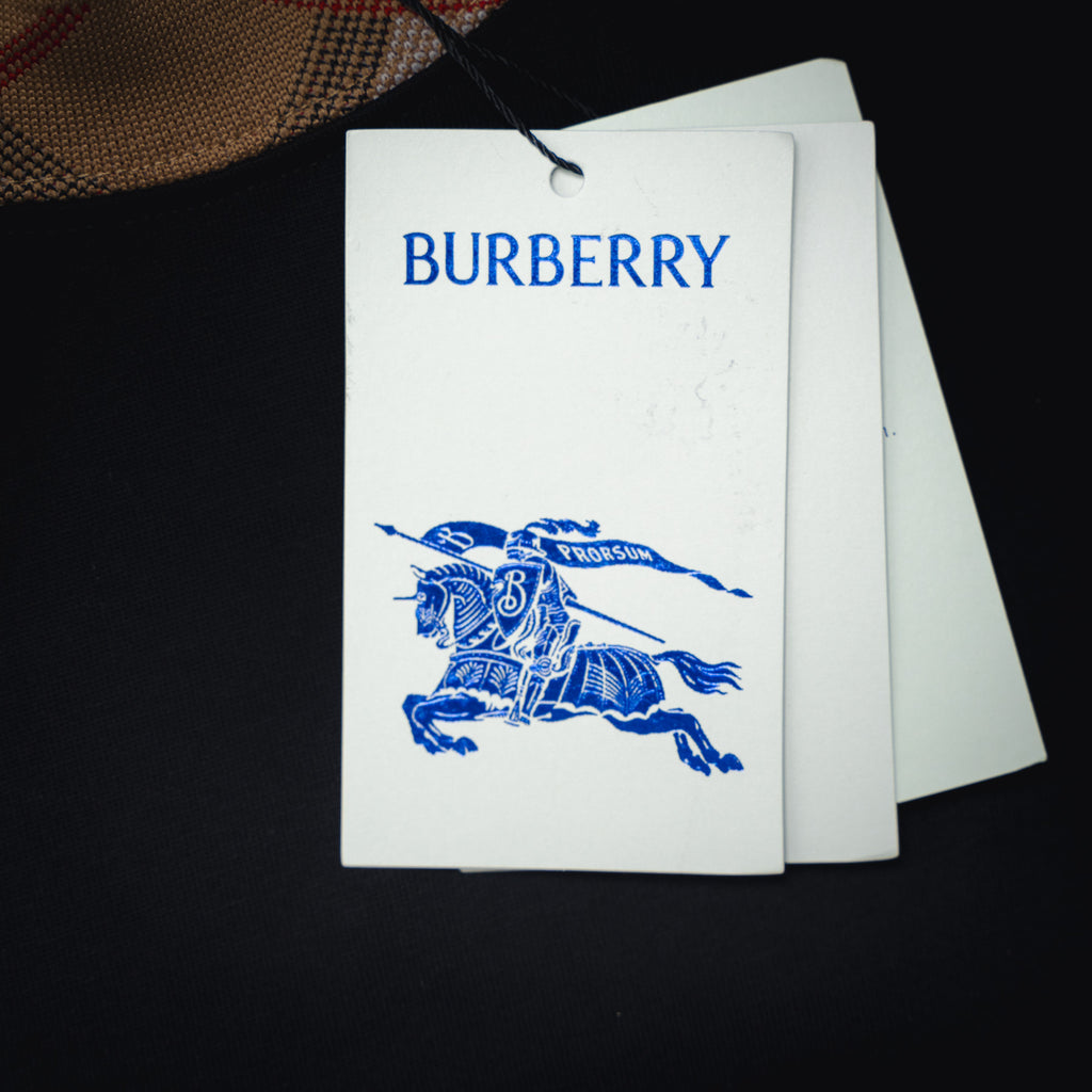 Burberry Check Trim Cotton T-shirt