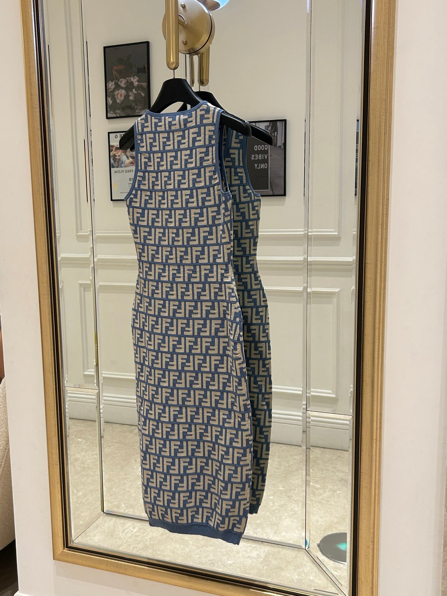 Fendi Blue FF Cotton Dress
