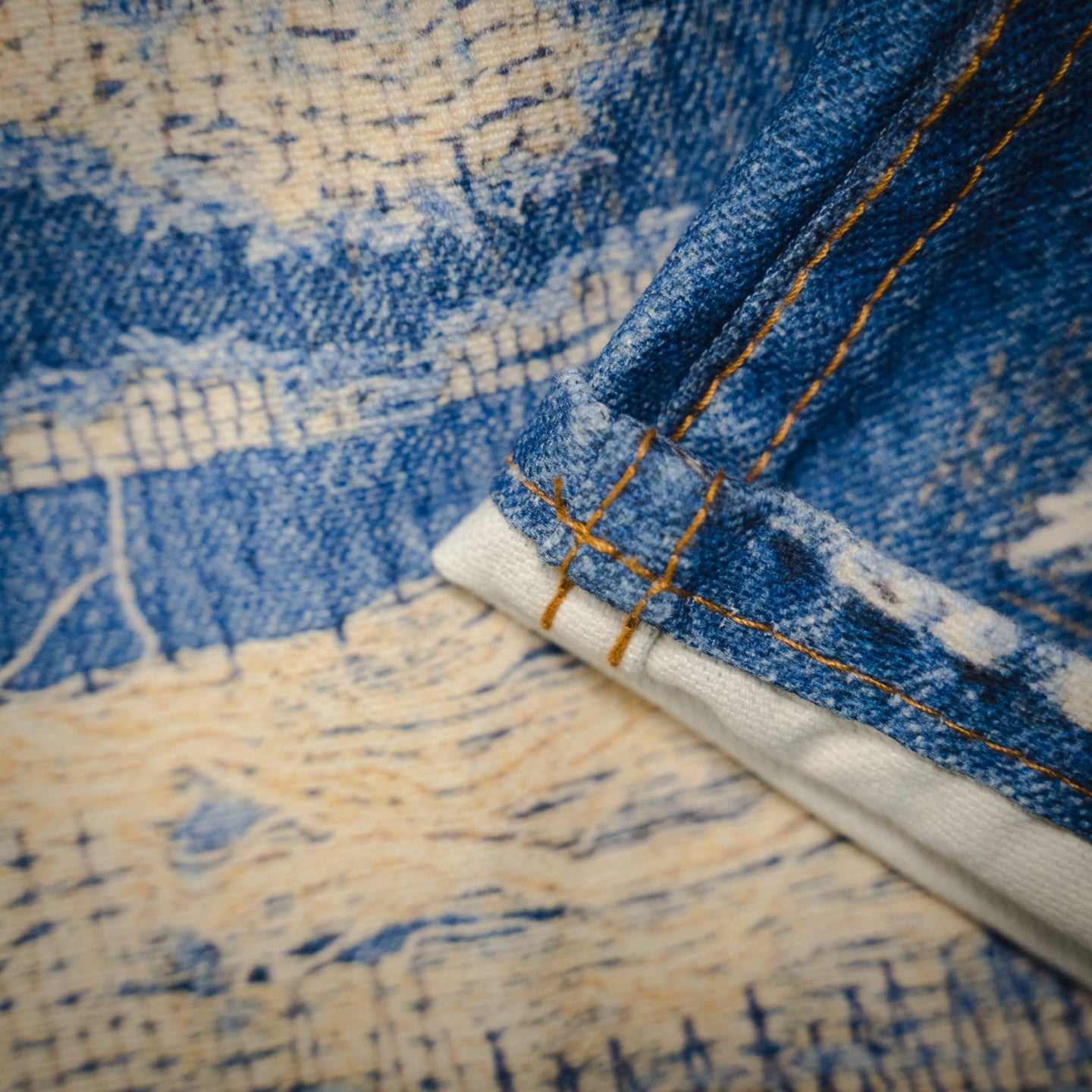 GIVENCH! Blue Distressed Straight-Leg Jeans