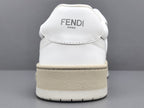 Fend! Match Sneakers FF Jacquard White & Black Suede Fabric Low Tops