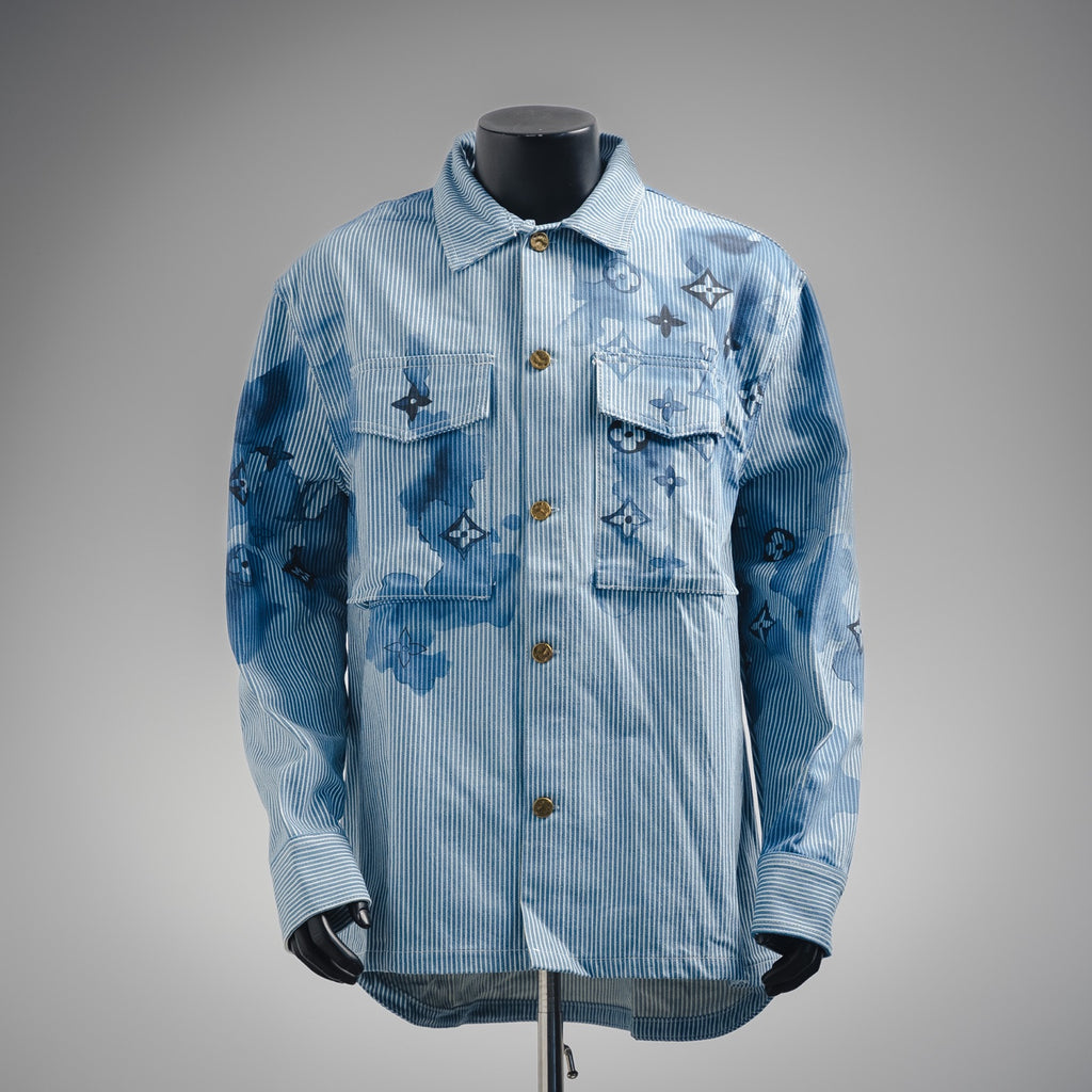 LV Striped Monogram Workwear Denim Shirt