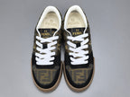 Fend! Match Sneakers Brown FF Jacquard & Black Suede Fabric Low Tops