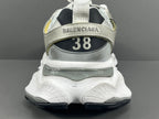 Balenciag! Cargo Round Toe Lace-Up Sneakers in White & gray