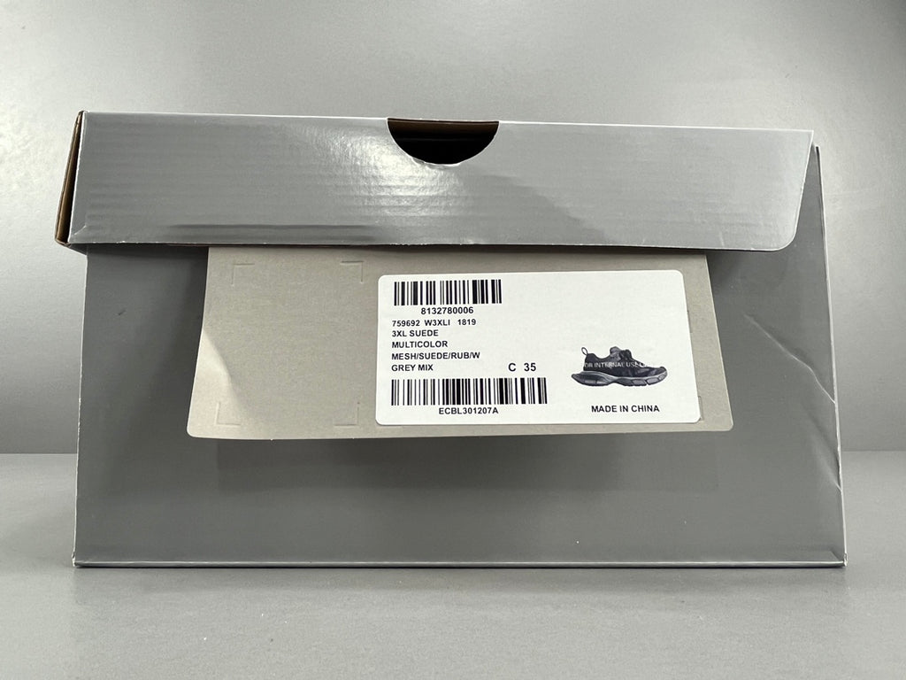 Balenciag! 10.5th generation 3XL Mesh Round Lace-Up Distressed Sole Low-Top Sneakers in Black & gray