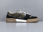 Fend! Match Sneakers Brown FF Jacquard & Black Suede Fabric Low Tops