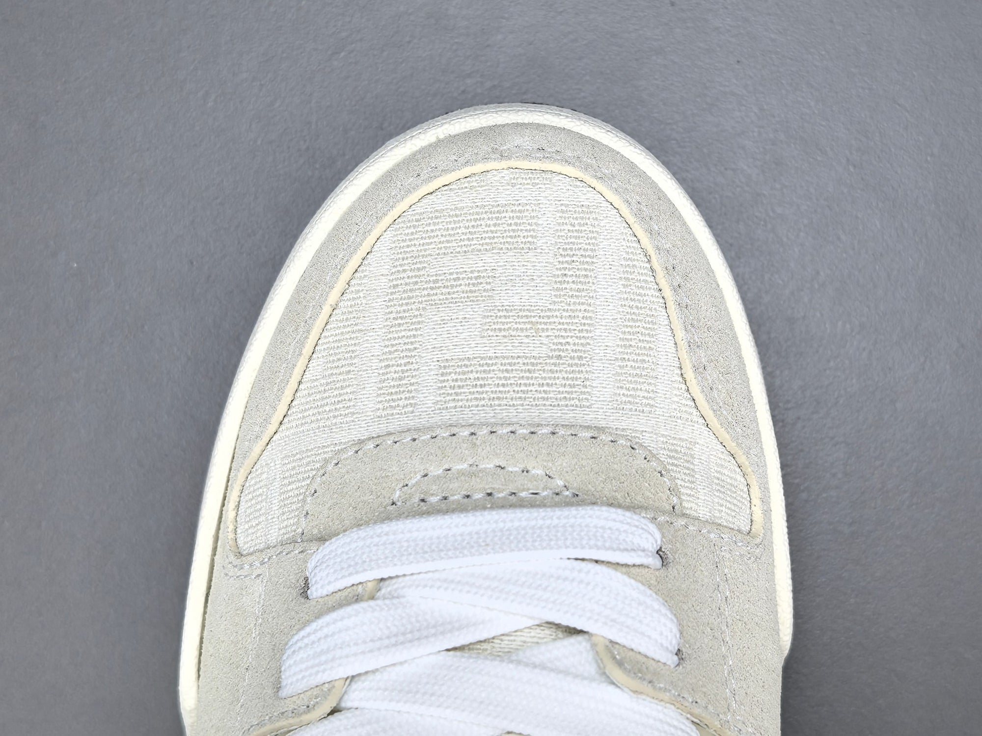 Fend! Match Sneakers FF Jacquard White Suede Fabric Low Tops