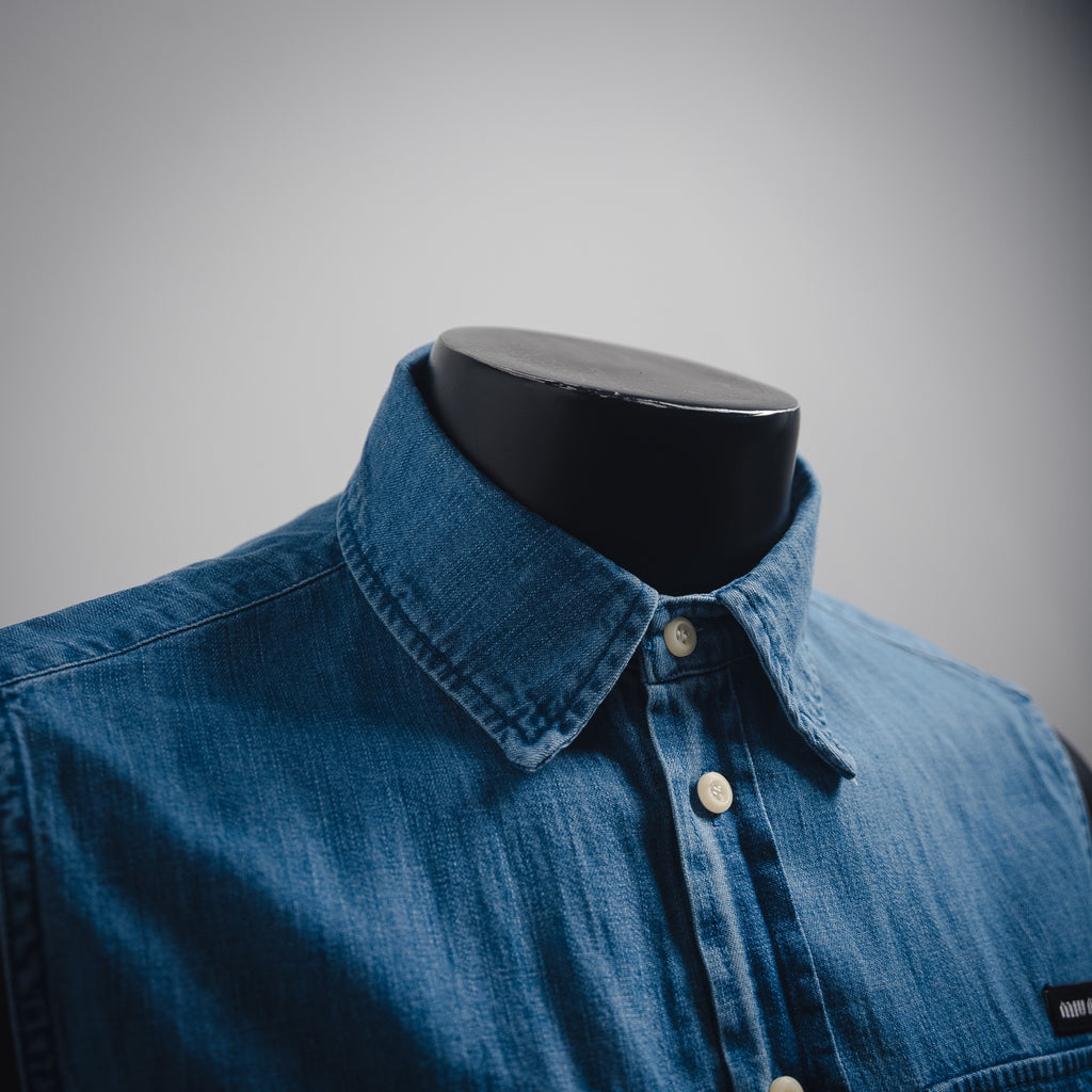 Miu Mi! Blue sleeveless Denim shirt