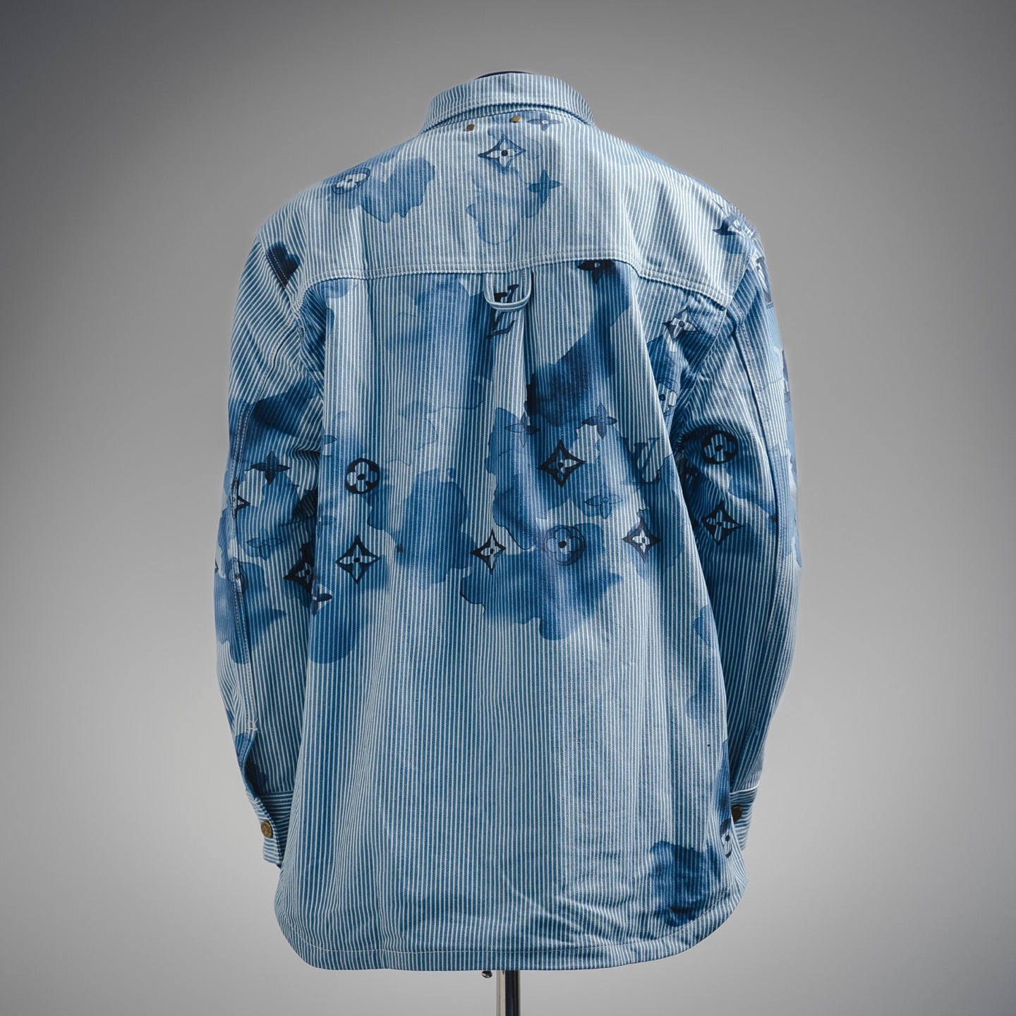 LV Striped Monogram Workwear Denim Shirt