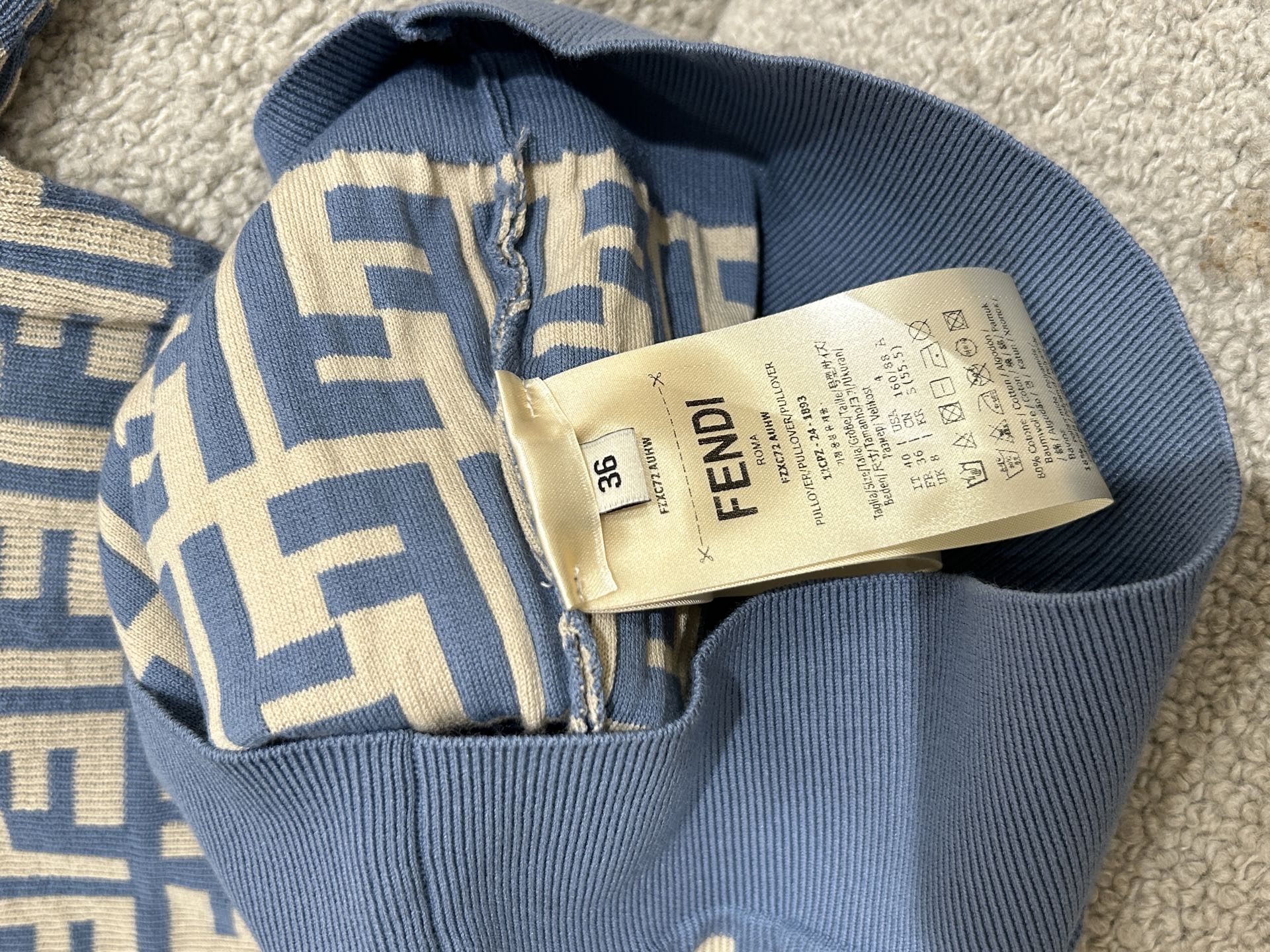 Fendi Blue FF Cotton Dress