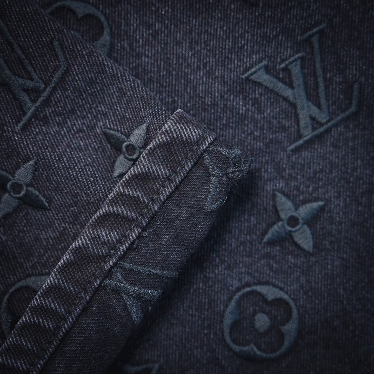 LV Embroidered Denim Pants 'Light Blue'