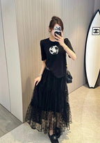 CHNE! vintage series hand-embroidered T-shirt