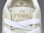 Fend! Match Sneakers FF Jacquard White Suede Fabric Low Tops
