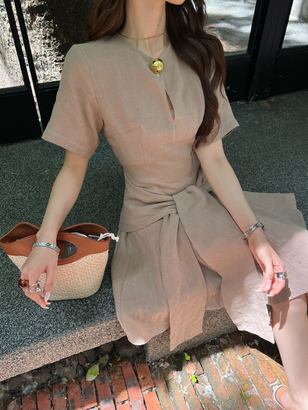 Loewe Pebble Dress in Viscose & Linen
