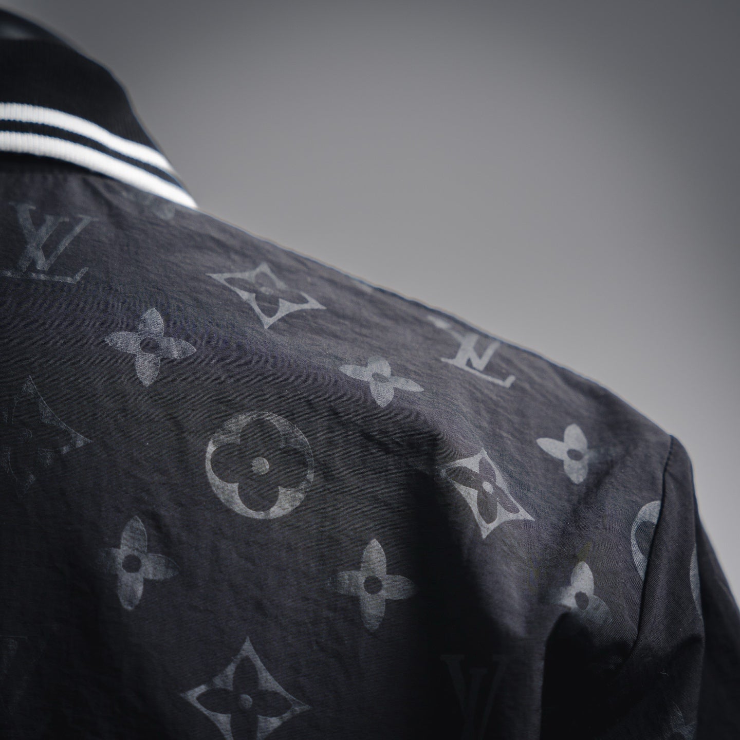 LV Damier Gradient Printed Silk & cotton Polo Short-Sleeved Shirt