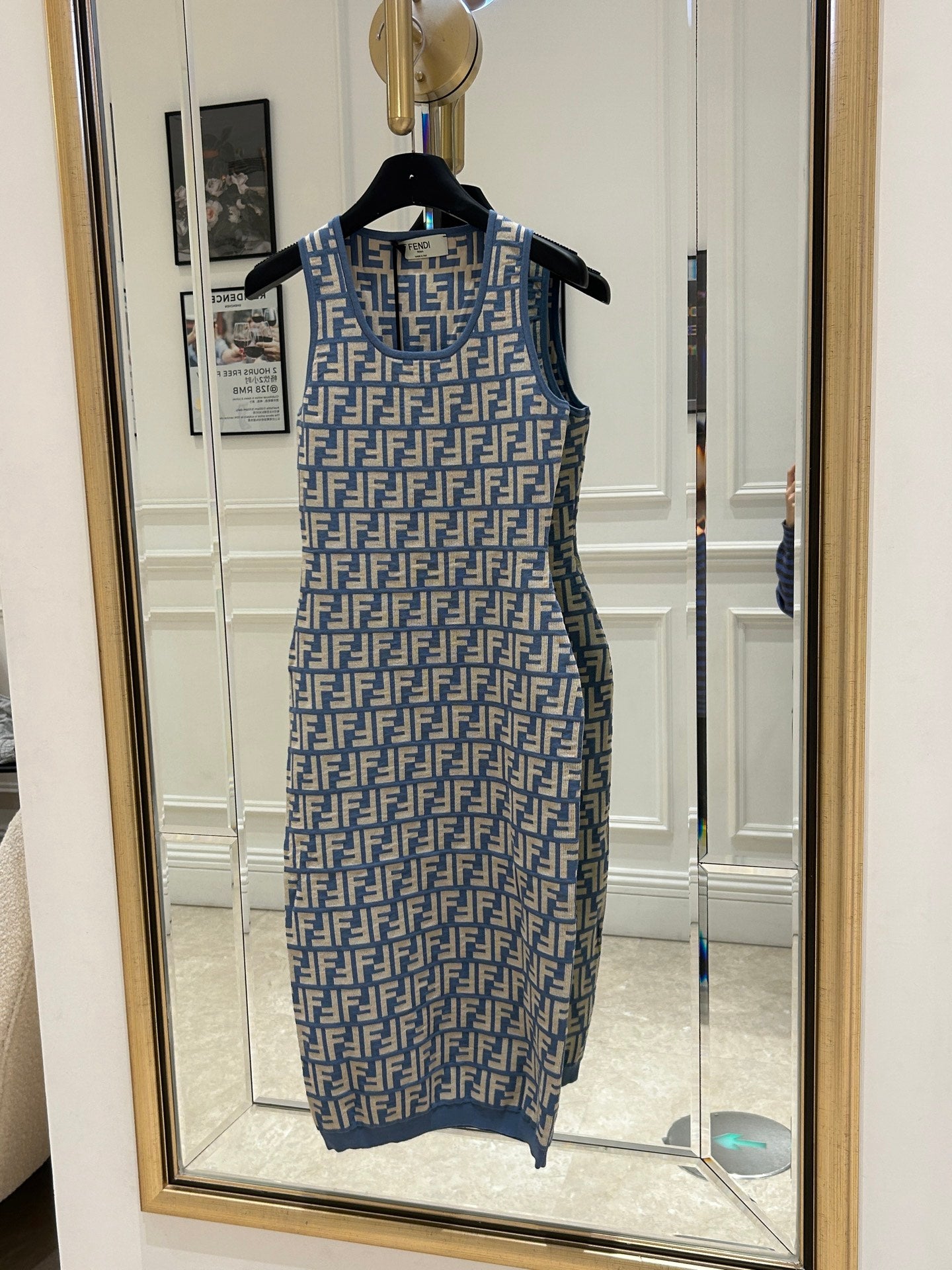 Fendi Blue FF Cotton Dress