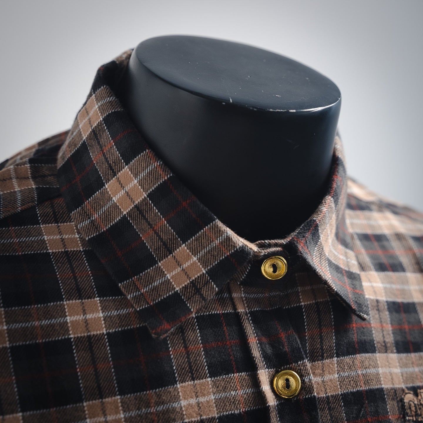 Miu Mi! Brown Wool Tartan Shirt