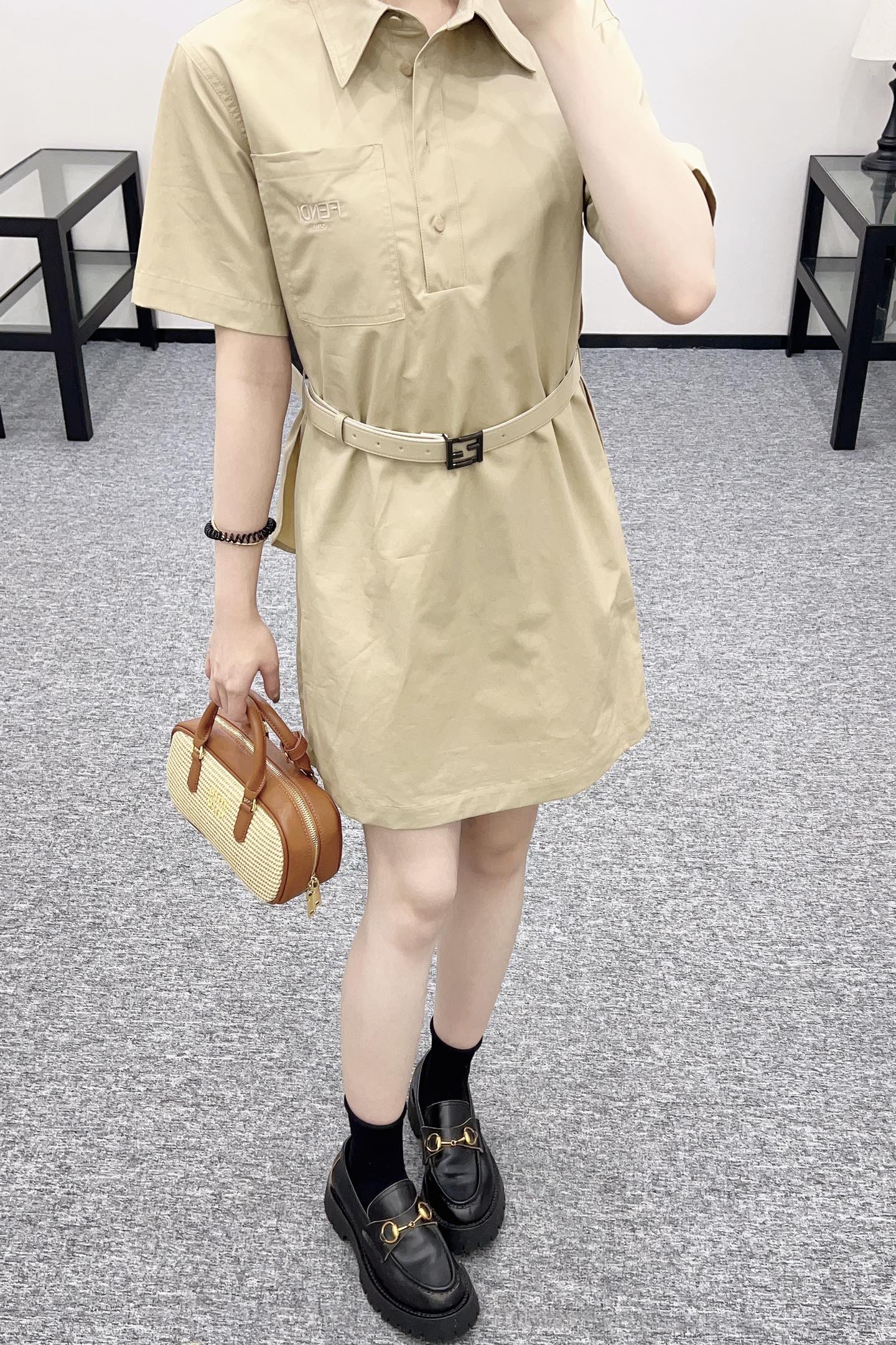 Fendi Brown Denim Dress