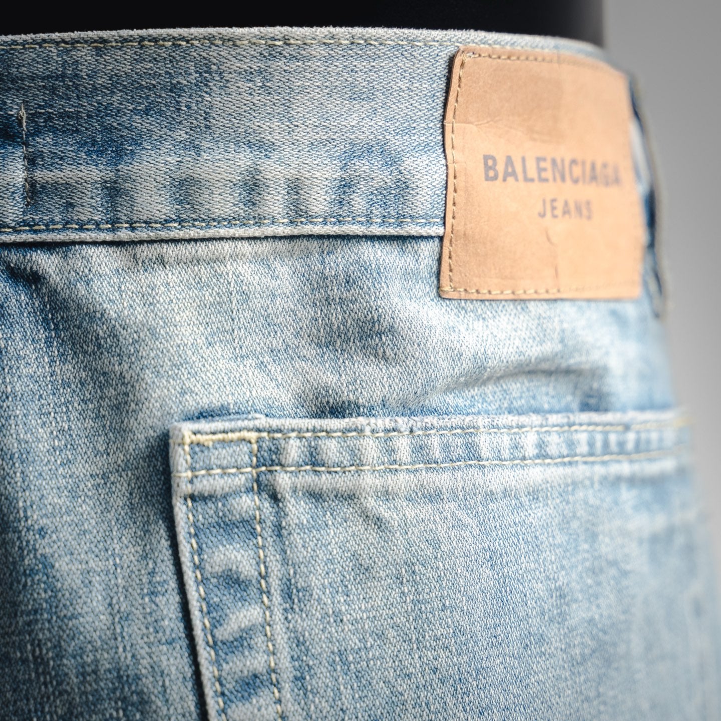 Balencia! Blue Distressed Low-Rise Wide-Leg Jeans