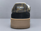 Fend! Match Sneakers Brown FF Jacquard & Black Suede Fabric Low Tops