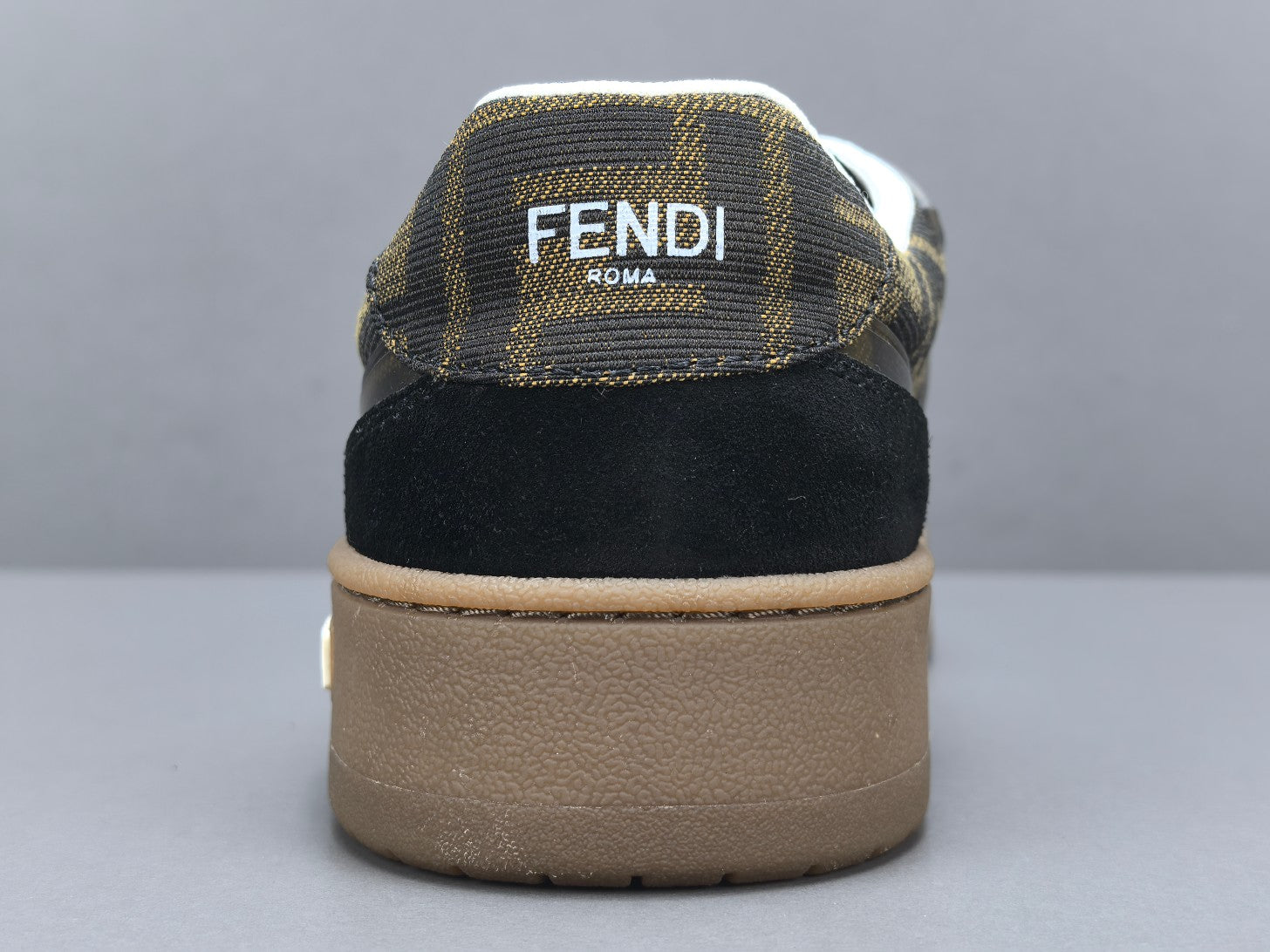 Fend! Match Sneakers Brown FF Jacquard & Black Suede Fabric Low Tops