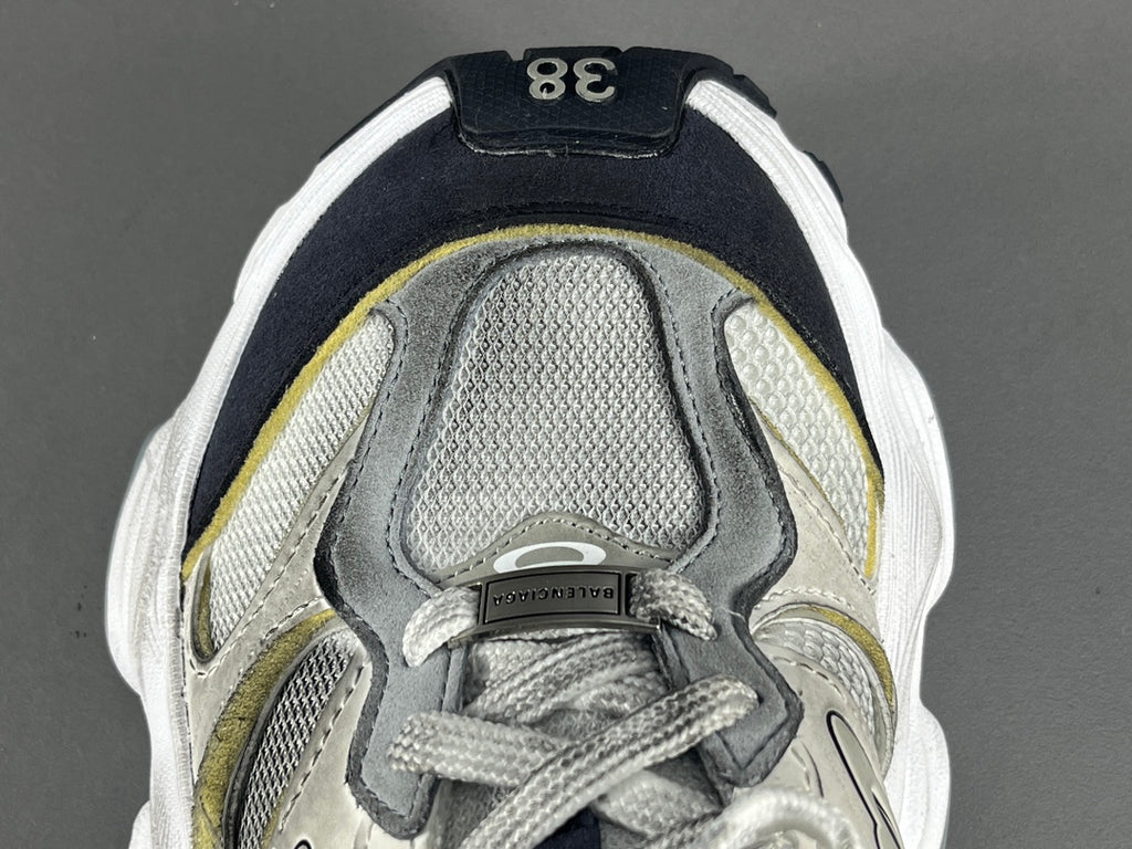 Balenciag! Cargo Round Toe Lace-Up Sneakers in White & gray