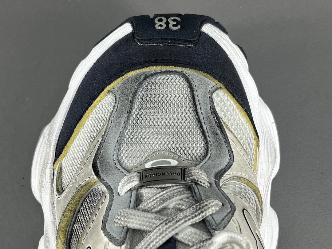 Balenciag! Cargo Round Toe Lace-Up Sneakers in White & gray