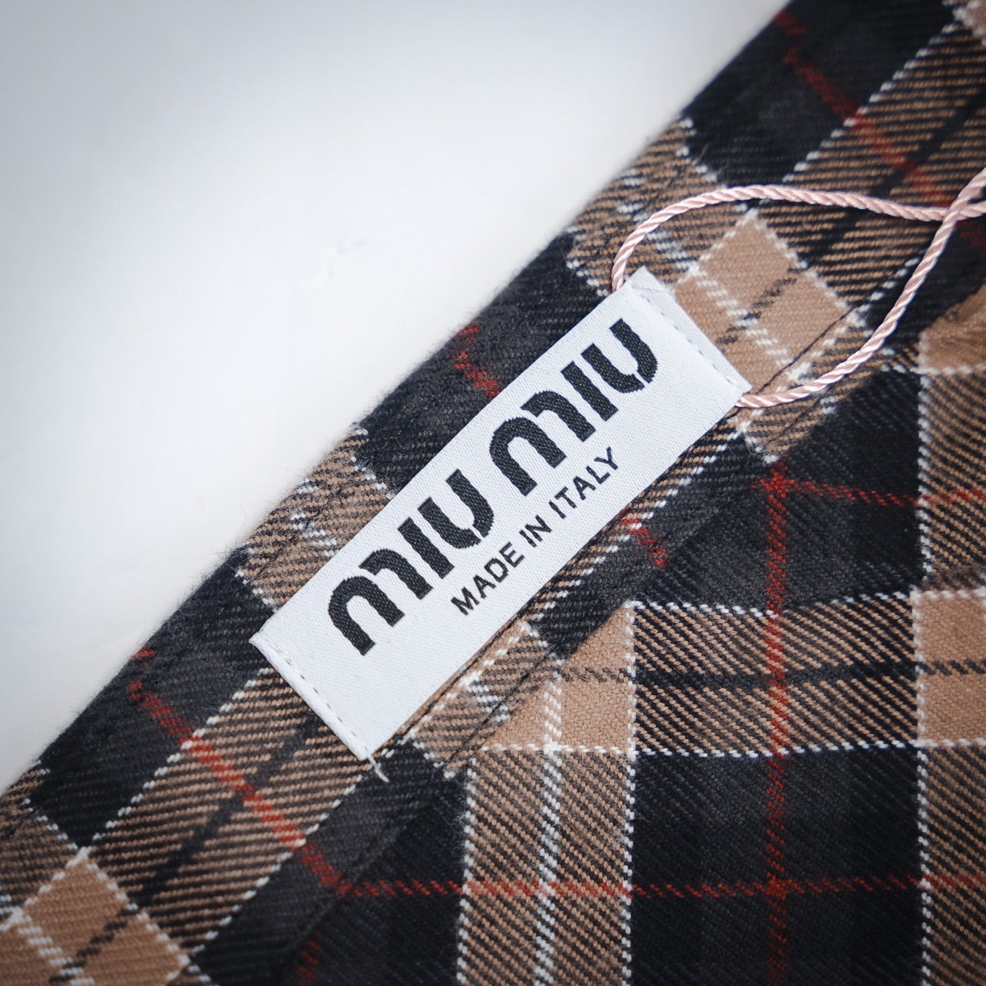 Miu Mi! Brown Wool Tartan Shirt
