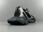 Balenciag! 3XL Mesh Lace-Up Distressed Low-Top Sneakers in Black & Silver