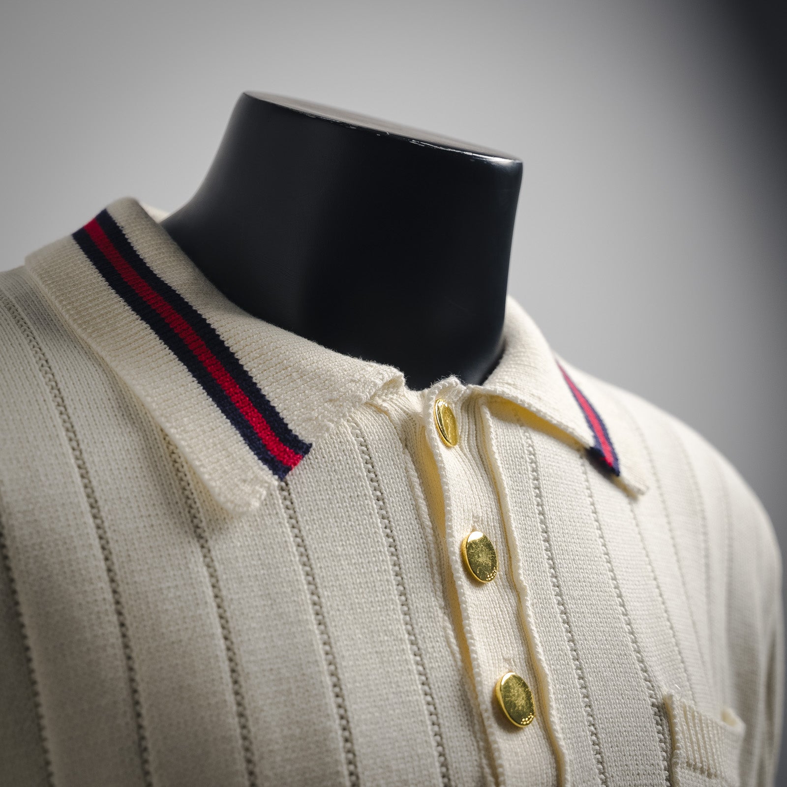 Gucci Web Stripe Knitted Polo Shirt