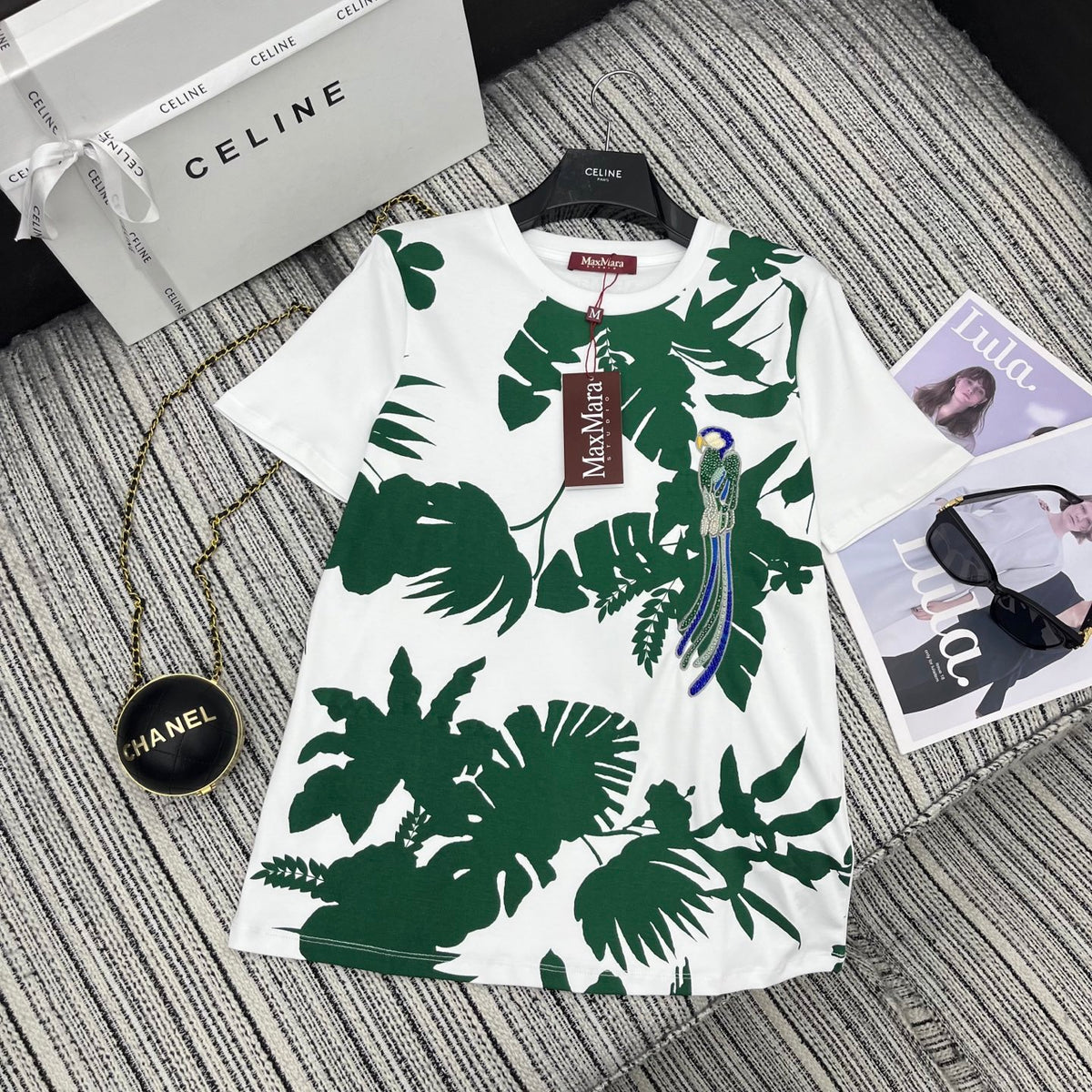 Max! embroidered logo round neck short sleeve T-shirt