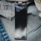 Balencia! Blue Distressed Low-Rise Wide-Leg Jeans
