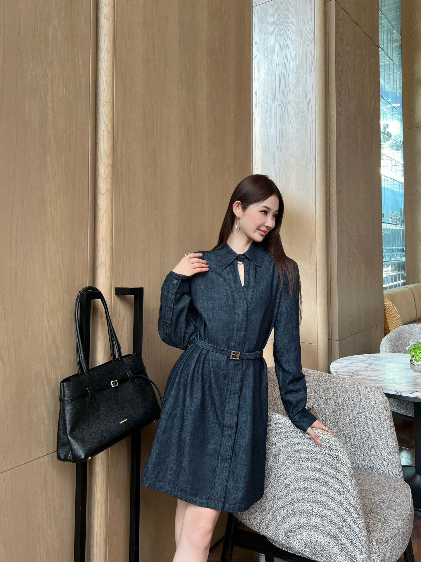 Fendi Short Shirt Collar Neck Dress