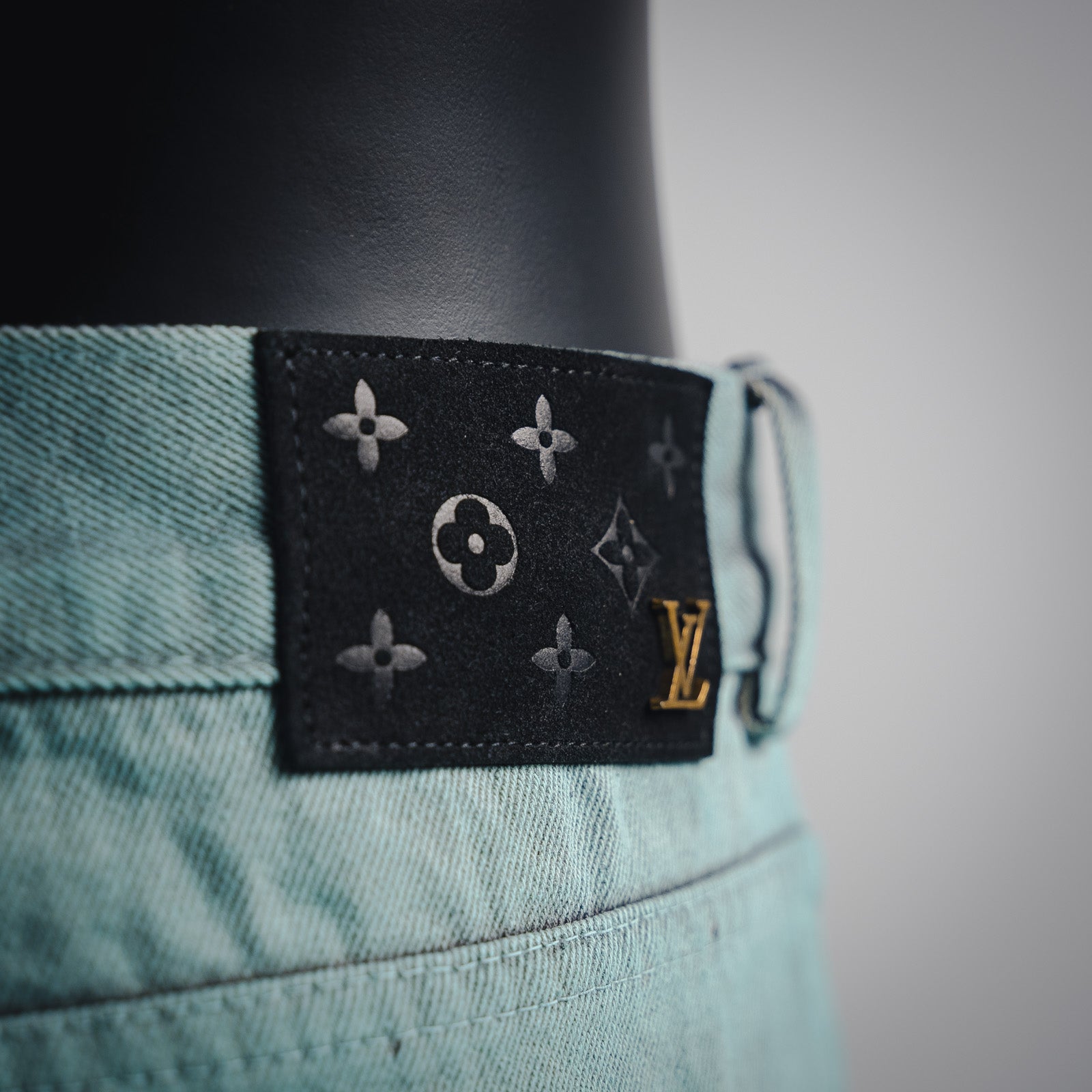 LV Embroidered Denim Pants 'Light Blue'