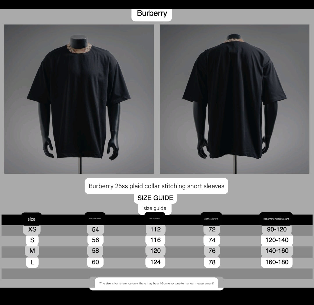 Burberry Check Trim Cotton T-shirt