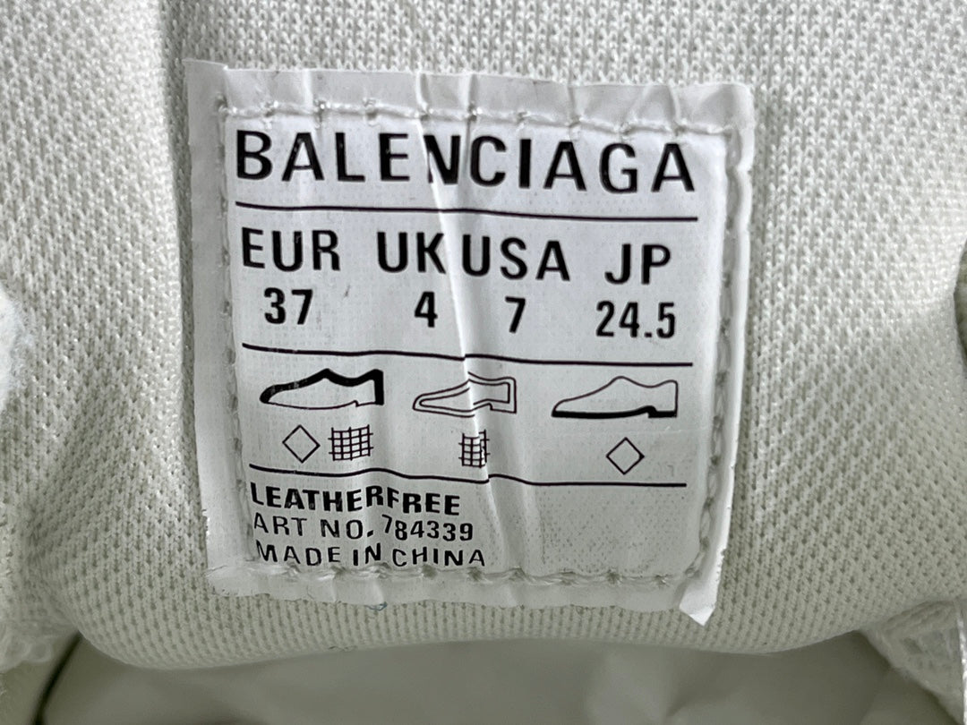 Balenciag! Cargo Round Toe Lace-Up Sneaker White & Blue