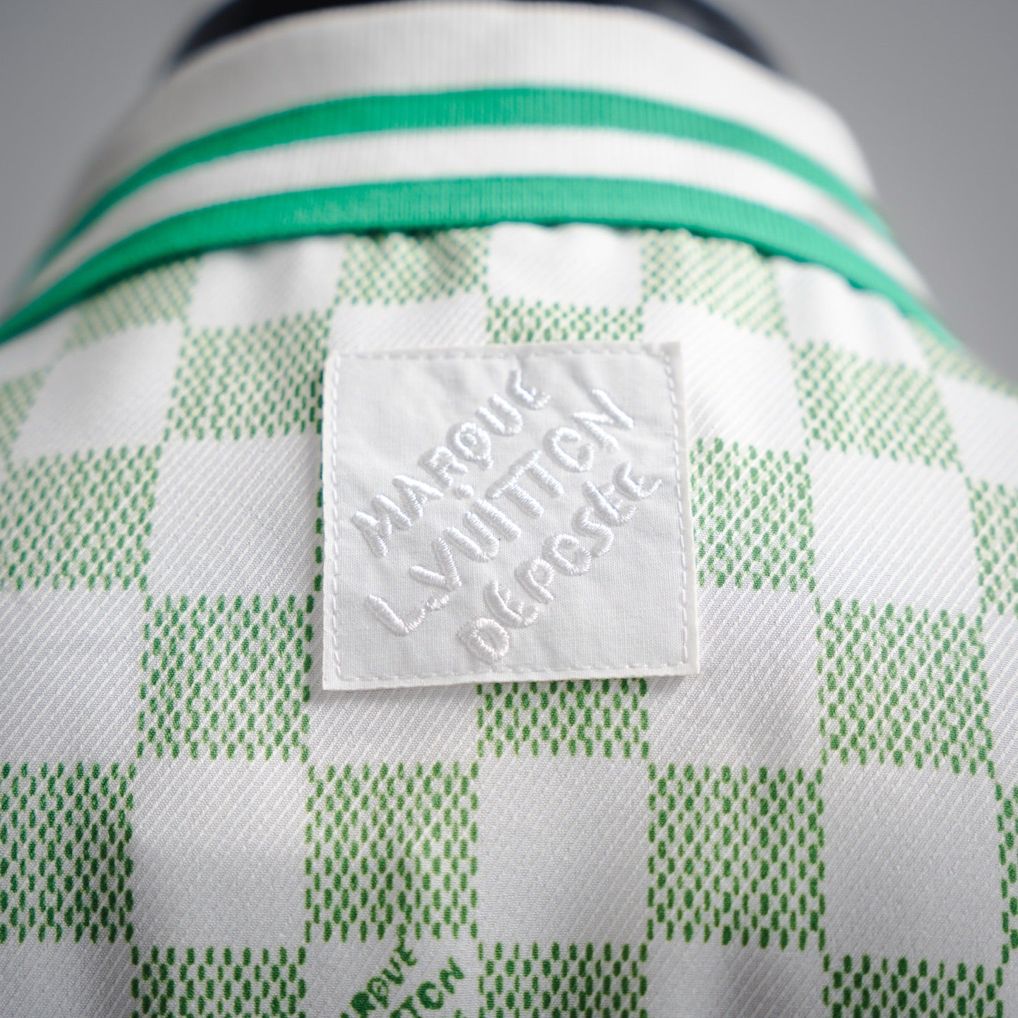 LV Damier Gradient Printed Silk & cotton Polo Short-Sleeved Shirt