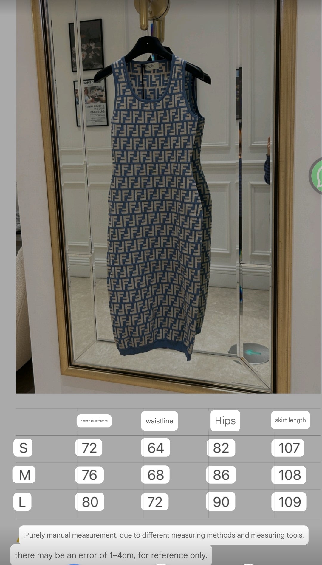 Fendi Blue FF Cotton Dress