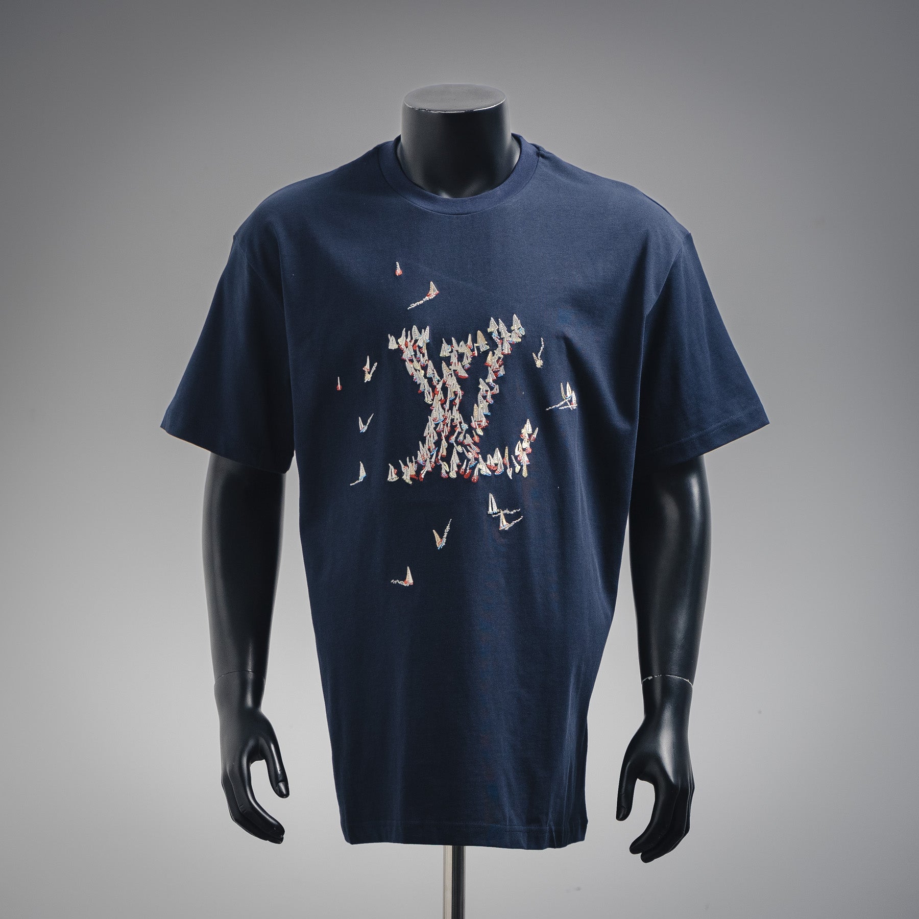 LV Embroidered Cotton T-Shirt