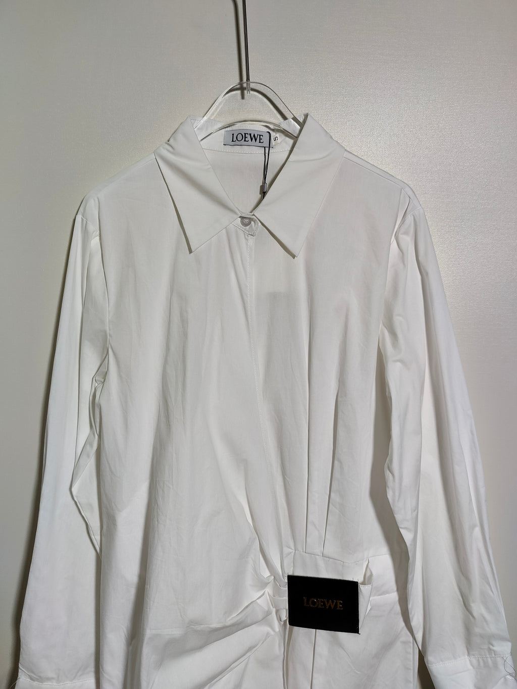 Loewe Draped Poplin Mini Shirtdress