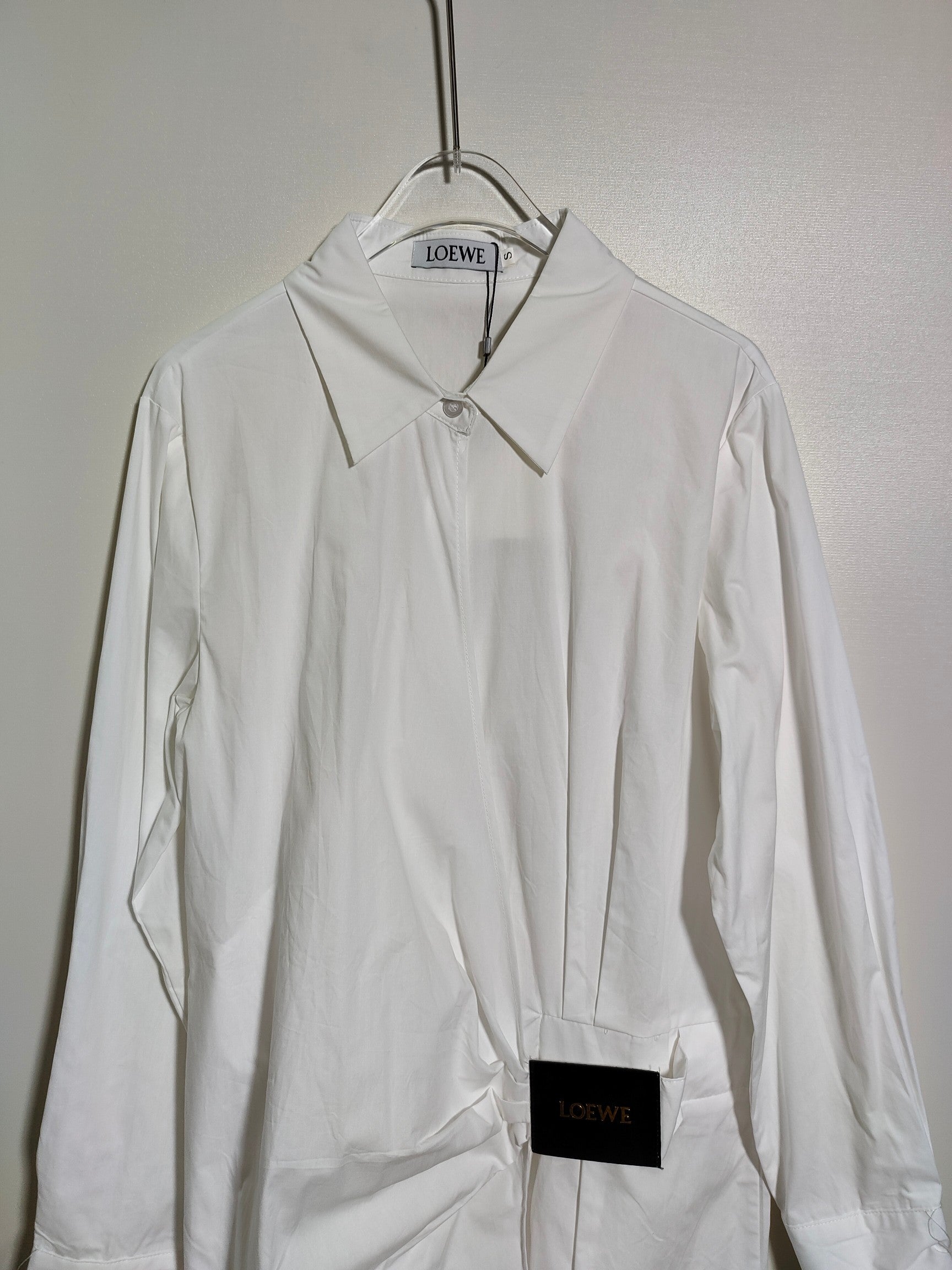 Loewe Draped Poplin Mini Shirtdress