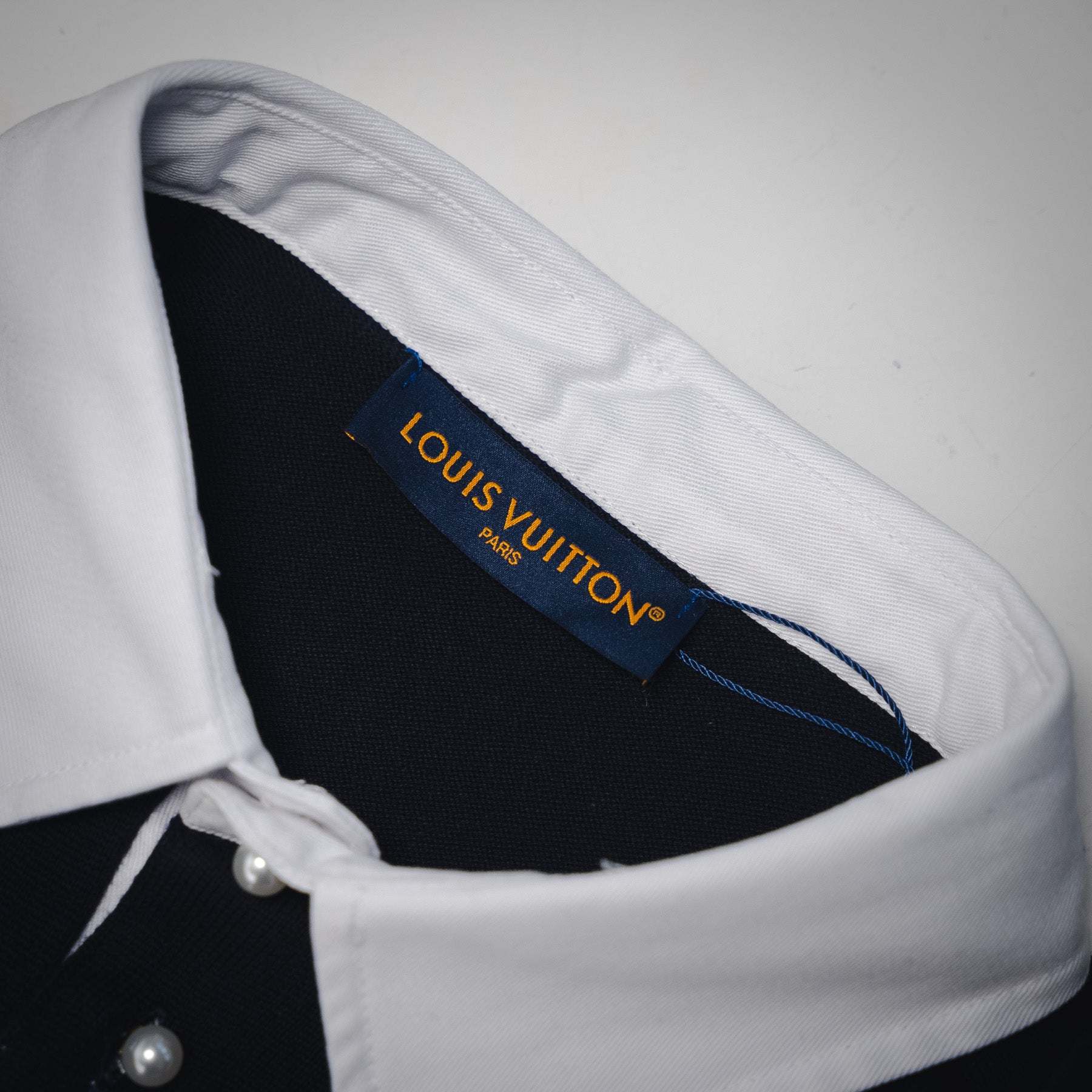 LV Embroidered Short-Sleeved Cotton Blend Polo Shirt