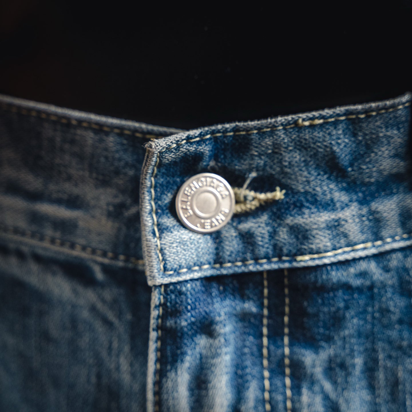 Balencia! Blue Distressed Low-Rise Wide-Leg Jeans