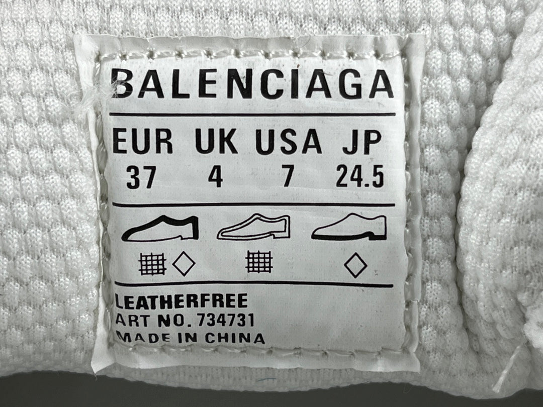 Balenciag! 3xl Mesh Lace-Up Distressed Sneaker in White