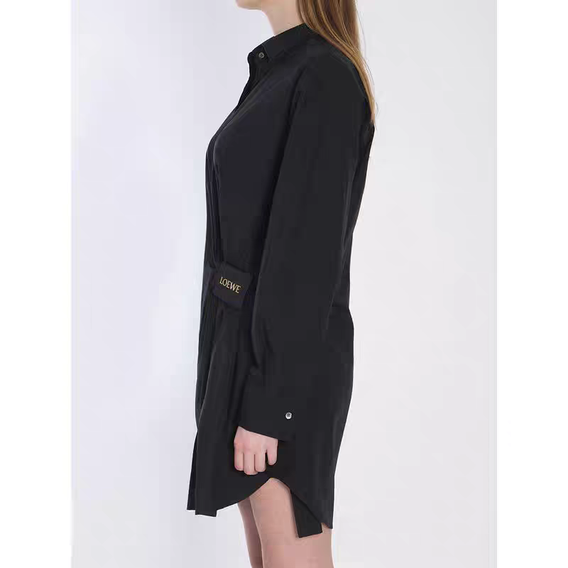 Loewe Draped Poplin Mini Shirtdress
