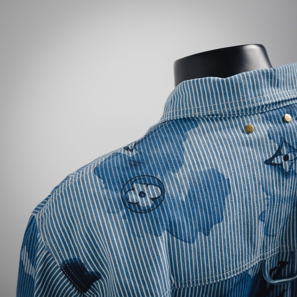 LV Striped Monogram Workwear Denim Shirt