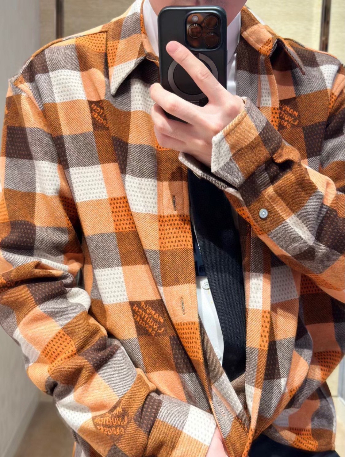 LV Lightweight Cotton Long Sleeve Button Down Shirt