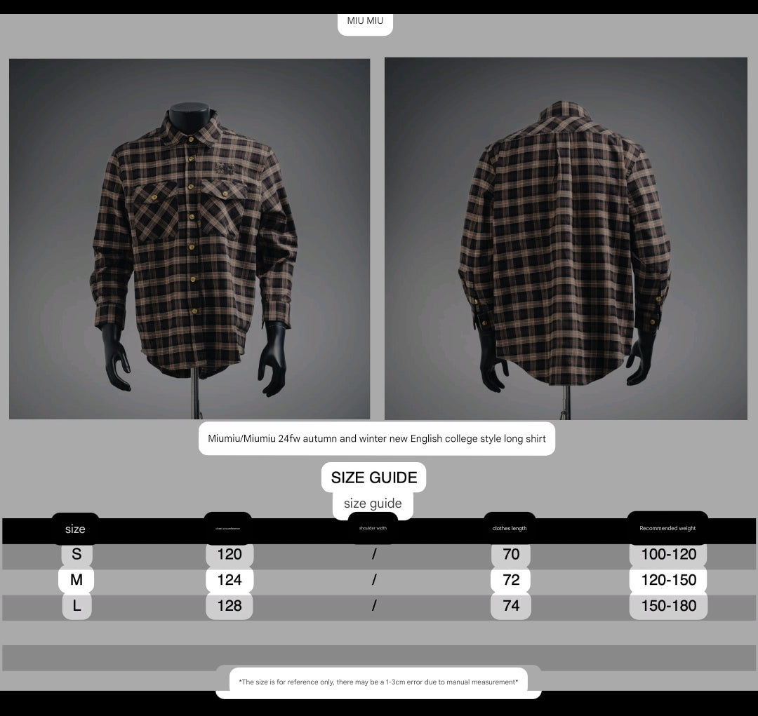 Miu Mi! Brown Wool Tartan Shirt