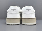 Fend! Match Sneakers FF Jacquard White & Black Suede Fabric Low Tops