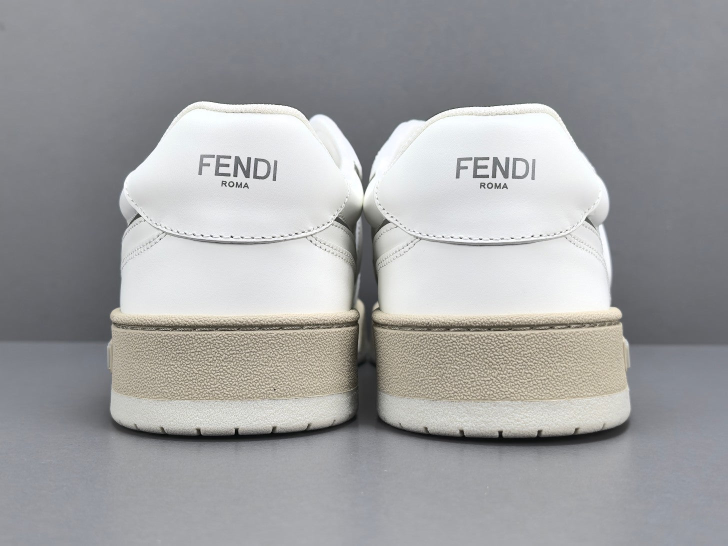 Fend! Match Sneakers FF Jacquard White & Black Suede Fabric Low Tops