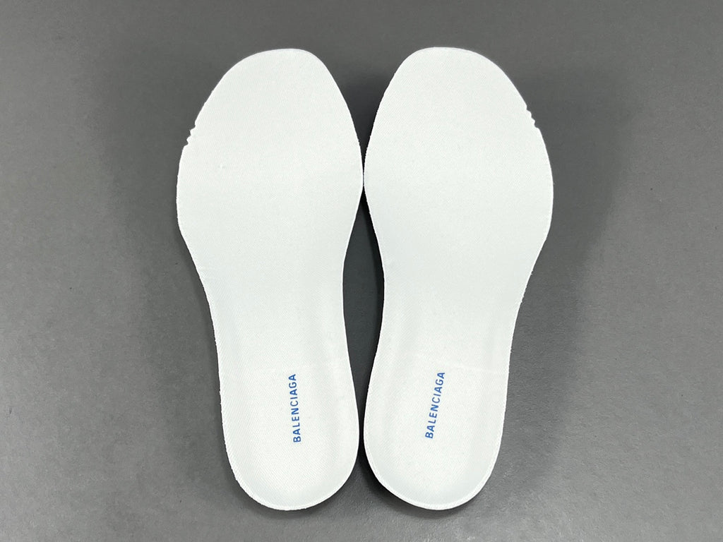 Balenciag! Cargo Round Toe Lace-Up Sneaker White & Blue
